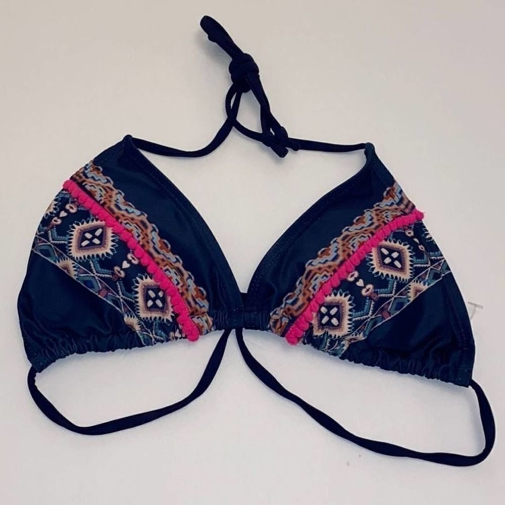 Catalina Navy Embroidery Swim Bikini Top M